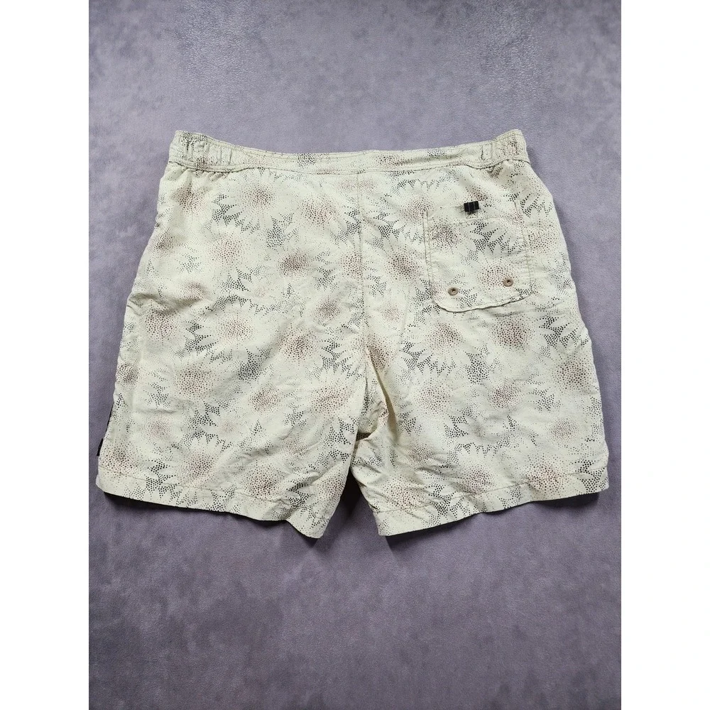 Tommy Bahama Relax Swim Shorts Men's XL Cream Floral Brief Lined Drawstring